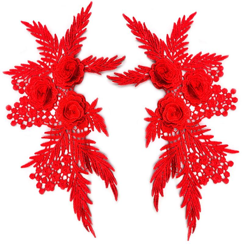 1 пара вышивка цветок 29X17см полый DIY аксессуары для одежды для одежды сумка ткань аппликация кружевная аппликация пришить