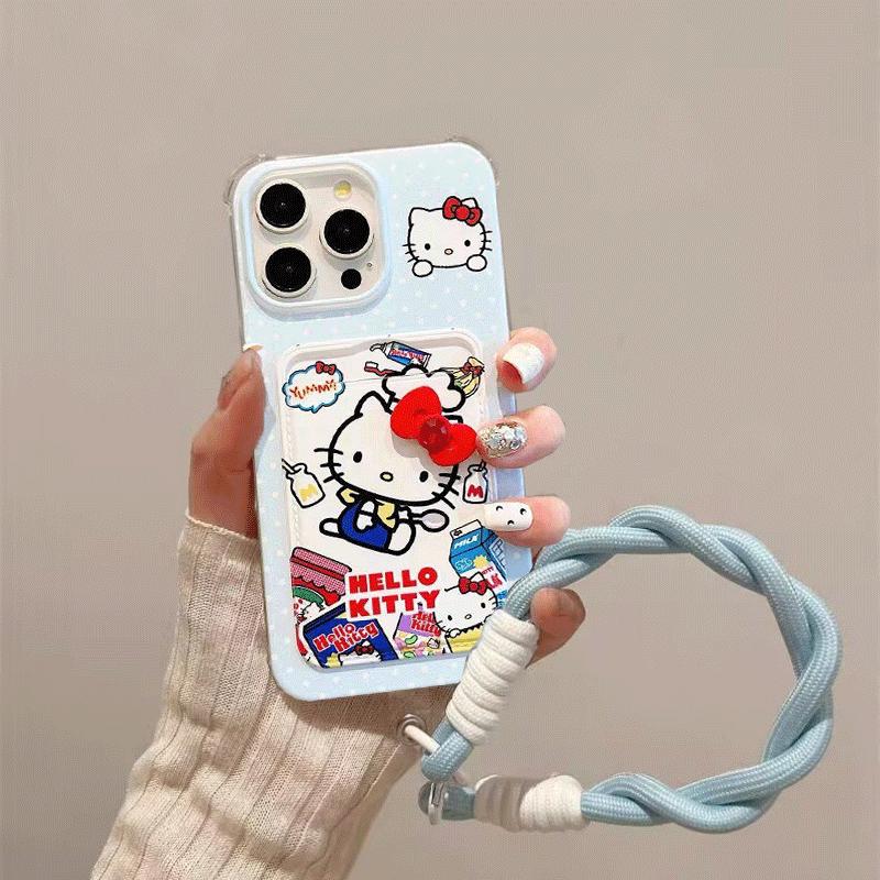 3D Bow Hello Kitty Strap Lanyard Case For Iphone 17 Pro Max 17 Air 16 15 14 12 13 11 Pro Max 16e 15 16 Plus 13 mini Phone Casing