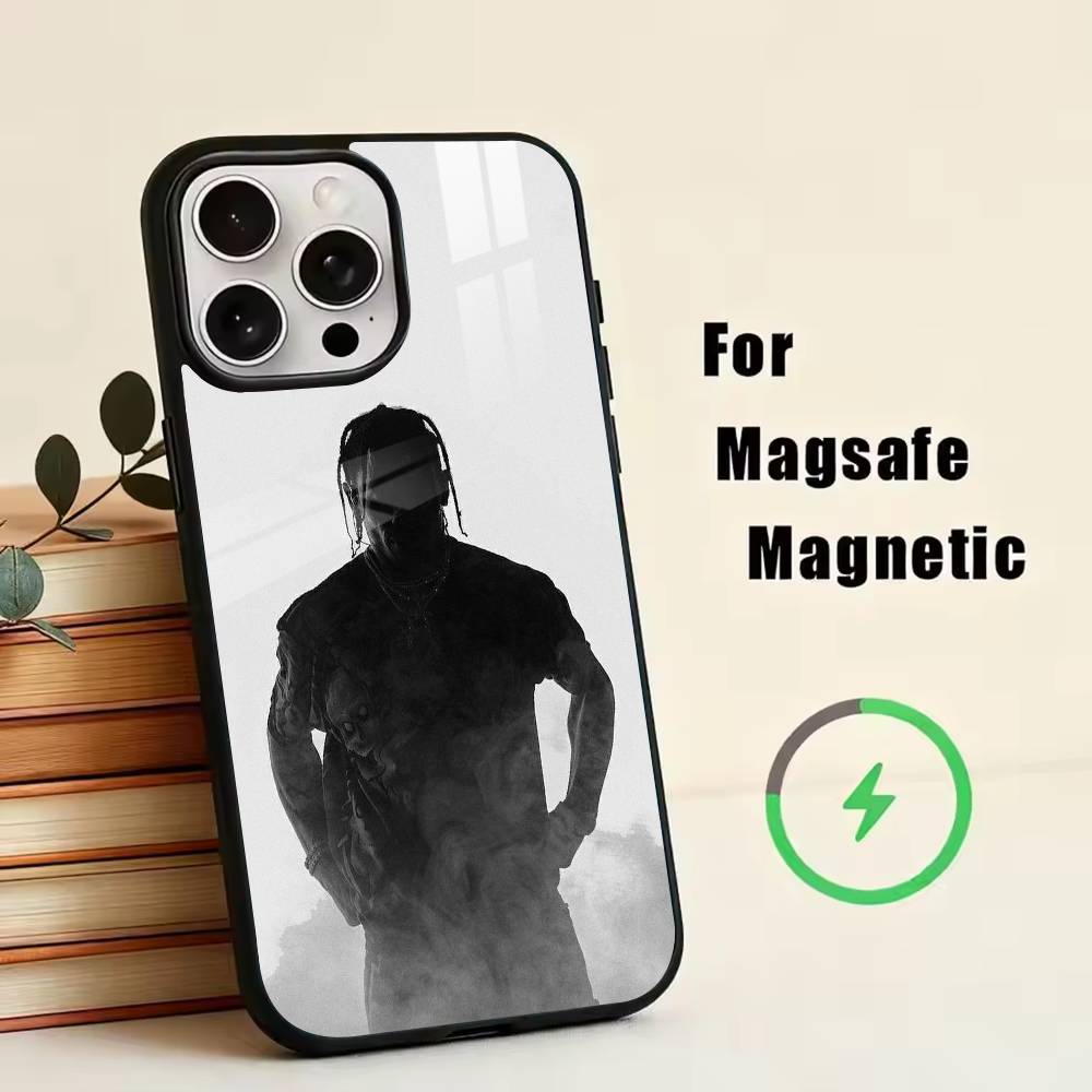 Чехол для телефона T-Travis S-Scott для iPhone 17, 16, 15, 14, 13, 12, 11 Plus, Pro, магнитный, для беспроводной зарядки Magsafe