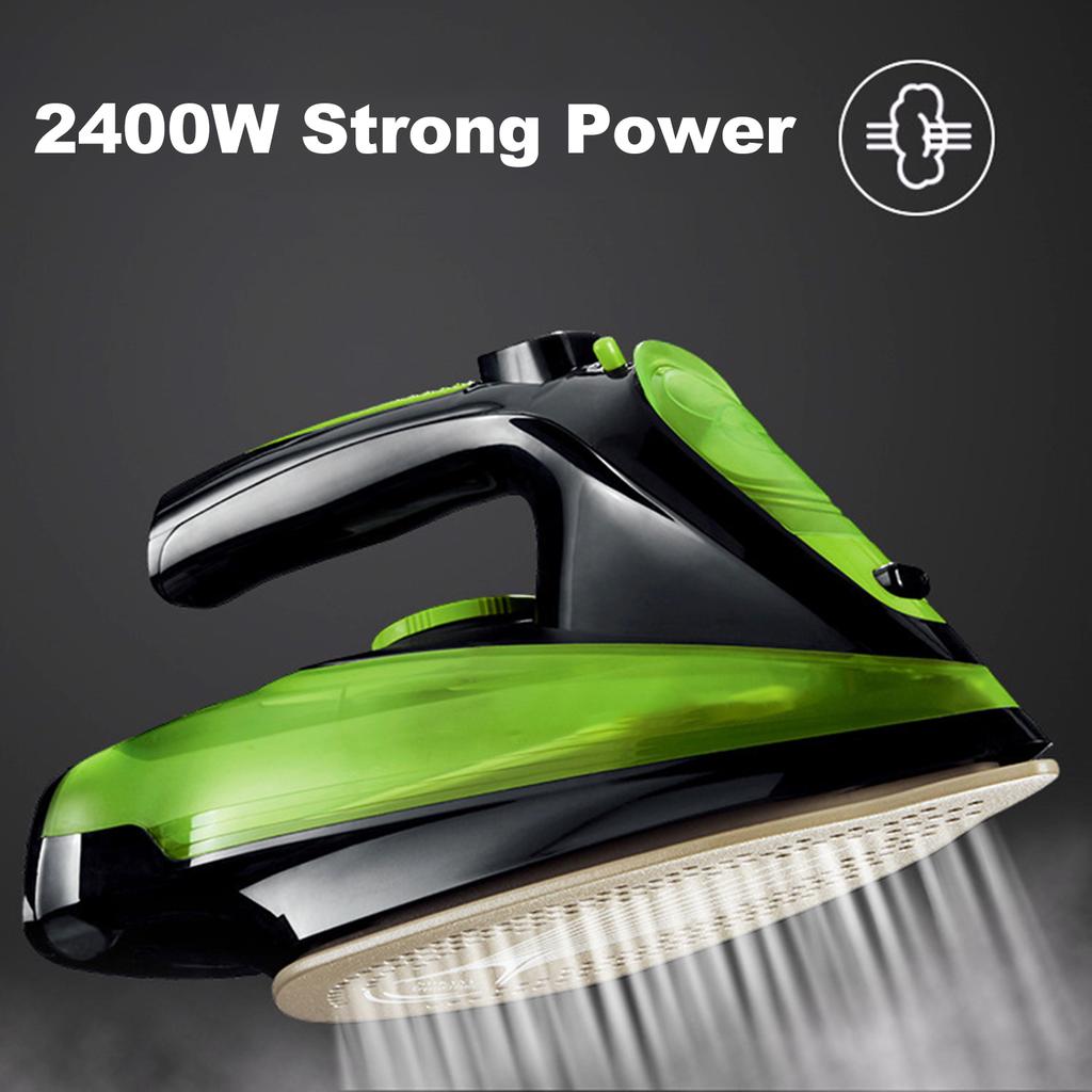 Беспроводной утюг, паровой утюг 2400 Вт, легкий портативный утюг с паровой сушкой для одежды, антипригарная подошва