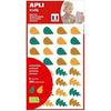 APLI Kids 19472 - Autumn Tree Leaves Stickers - 2 Leaf Shapes - 6 Sticker Sheets - Colors: Green, Orange