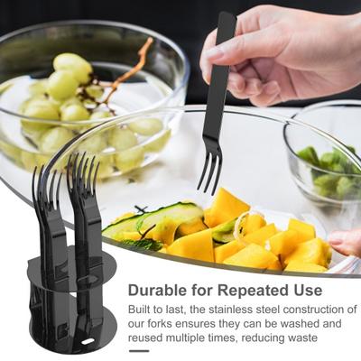 6 шт., набор вилок для фруктов из нержавеющей стали для детей, мини-палочки для фруктов, тортов, десертов, многоразовая бытовая посуда из нержавеющей стали