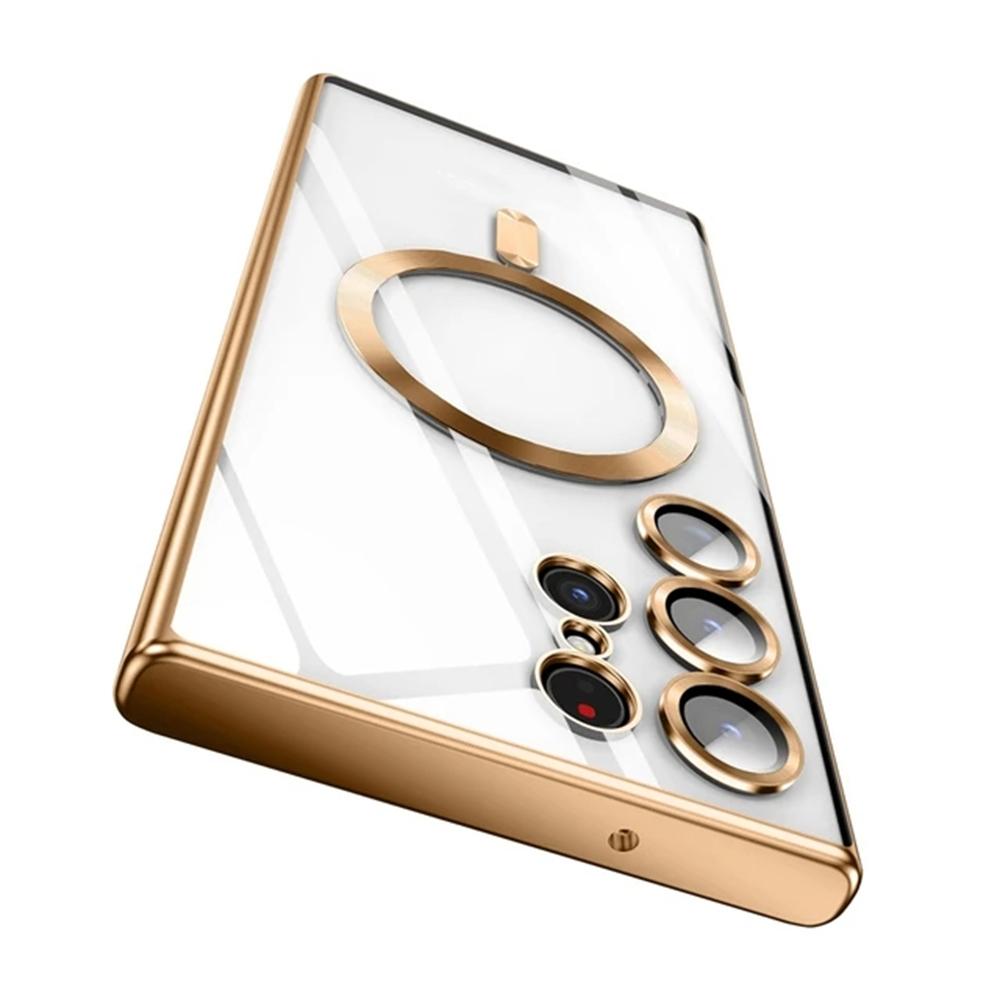 Роскошный магнитный чехол с покрытием для Samsung Galaxy S21 S23 Fe S24 Ultra S22 Plus Apple Magsafe Cover 10H 6K Glass Camera Protect