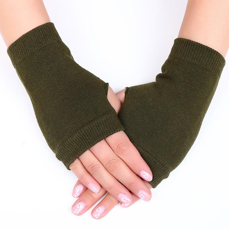 Women Long Fingerless Gloves Knitted Mitten Hand Warmers Winter Warm Wool Knitting Half Finger Gloves Unisex Arm Sleeve
