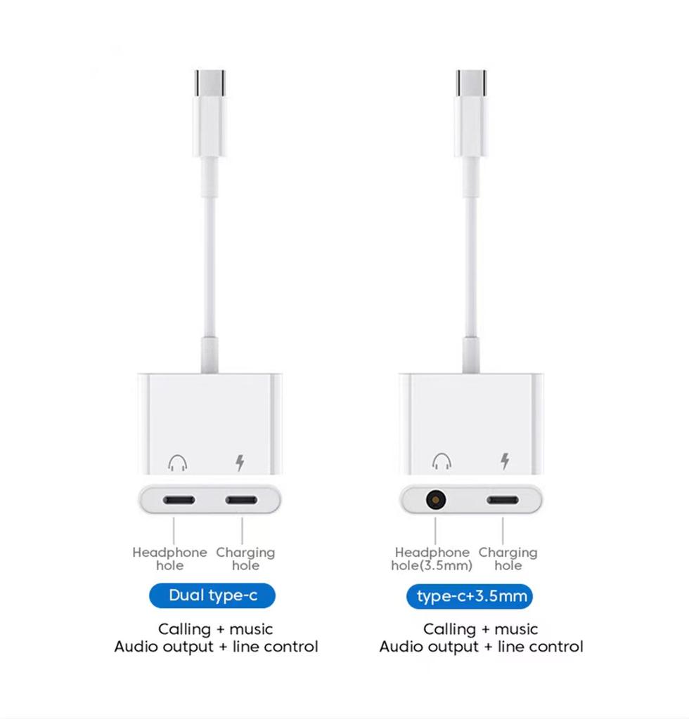 PD 18W Type-C DAC Digital Adapter 2 In 1 Splitter for Google Xiaomi Realme USB C To 3.5 Jack Earphone Audio Cable