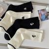 Unique Black & White Embroidered Cartoon Mid-Calf Cotton Socks for Street Style