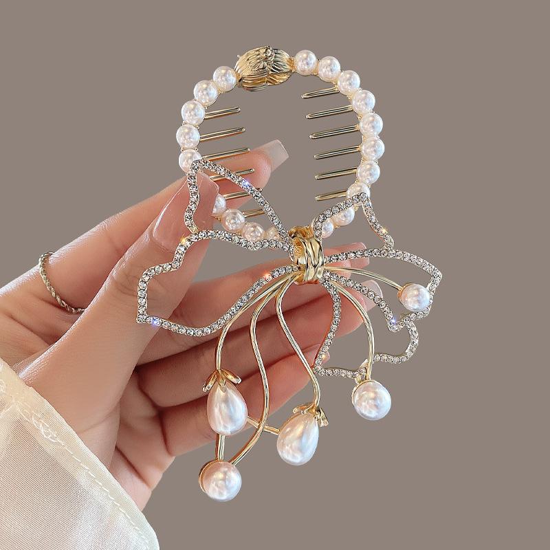 Элегантный сладкий женский хвостик с кисточкой и бабочкой, заколки для волос, модные украшения для девочек, аксессуары