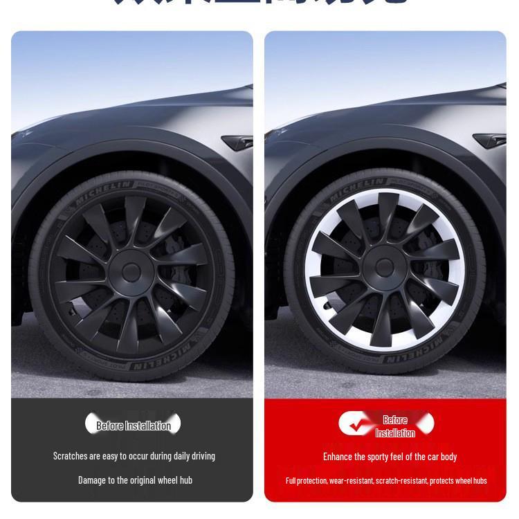 Защитный колпак для 20-дюймового колесного диска Tesla Model Y - Защита от царапин, Модификационный аксессуар с полной защитой