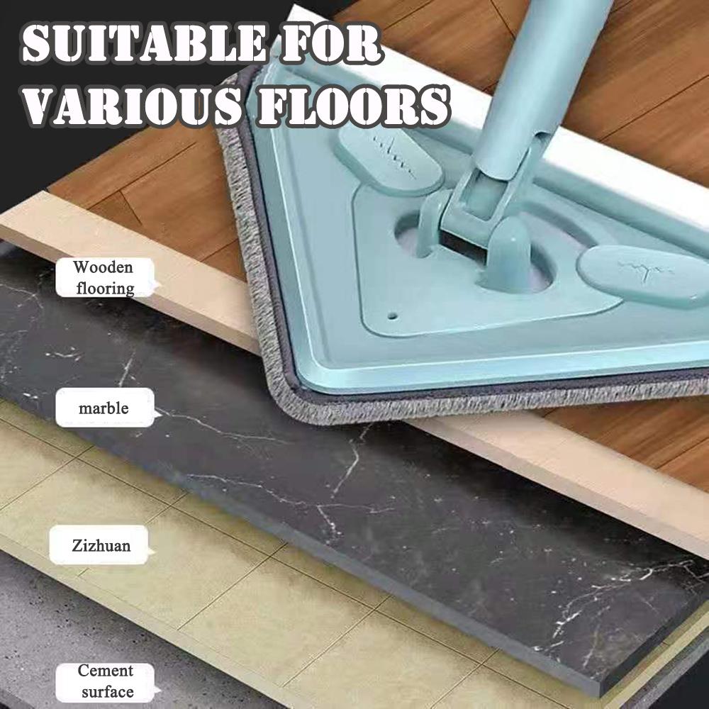 Многофункциональная треугольная швабра с вращением на 360°, инструмент для чистки стен с длинной ручкой, влажные и сухие треугольные швабры для мытья окон