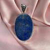 Подвеска из лазурита с серебряным ожерельем-цепочкой из стерлингового серебра 925 пробы