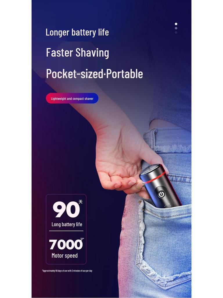 Мини USB бритва для бороды: Портативная бритва высокой мощности с цифровым дисплеем и лезвиями из немецкой стали.