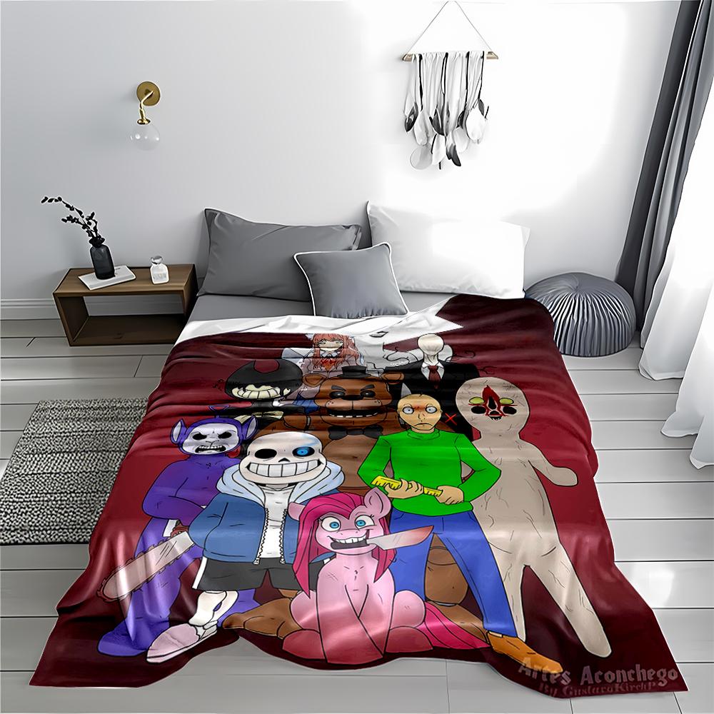 Cartoon Characters blanket with Horror and Fantasy Elements Design blanket, suitable for use in the bedroom, living room, on the sofa