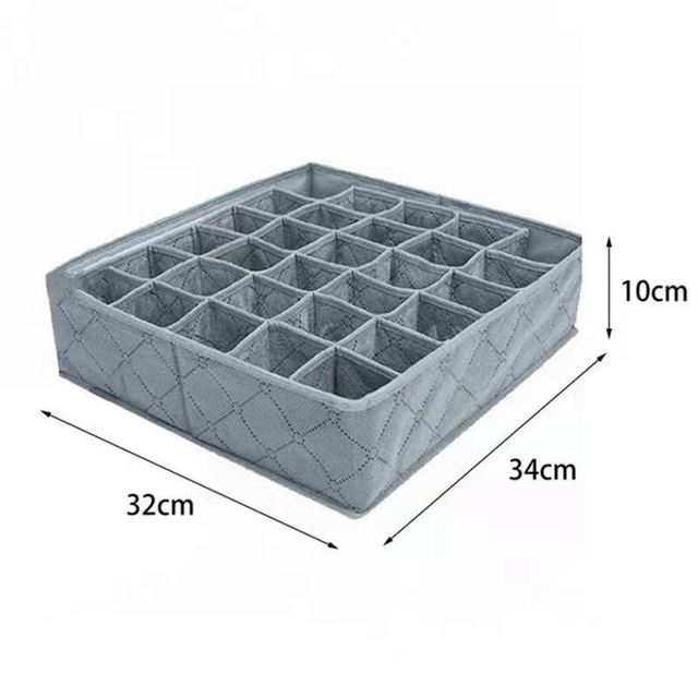 Dormitory Closet Organizer for Socks Home Separated Underwear Storage Box 30 Grids Bra Organizer Foldable Drawer Organizer