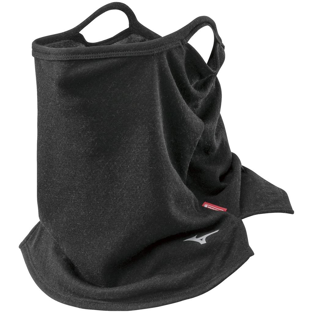 Mizuno Breath Thermo Face Guard with Ear Hooks and Free Size Adjuster, 52JY0502, Black,