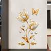 3D Tulip Butterfly Wall Stickers Self Adhesive Decorative Flowers for Bedroom Living Room Home Decor Removable Peel and Stick Wallpaper