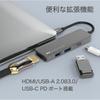 USB C Хаб Совместимый с iPhone 15 Портативный Хаб 4 в 1 PD Поддерживает до 100 Вт Порт HDMI Поддерживает до Двойных Портов Feeltek USB-C USB-C 4K@30 Гц USB-A