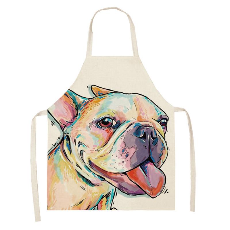 Домашние милые кухонные фартуки для собак для женщин, хлопковые льняные фартуки без рукавов, нагрудники для домашней кулинарии, инструменты для чистки, Delantal Cocina