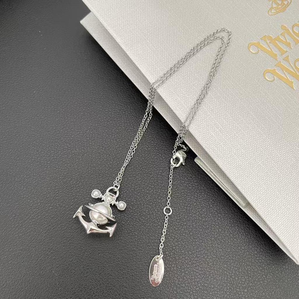 Набор: Ожерелье, Браслет и Серьги «Жемчуг Императрицы Сатурн»: Стильная Панк-цепочка на ключицы для женщин