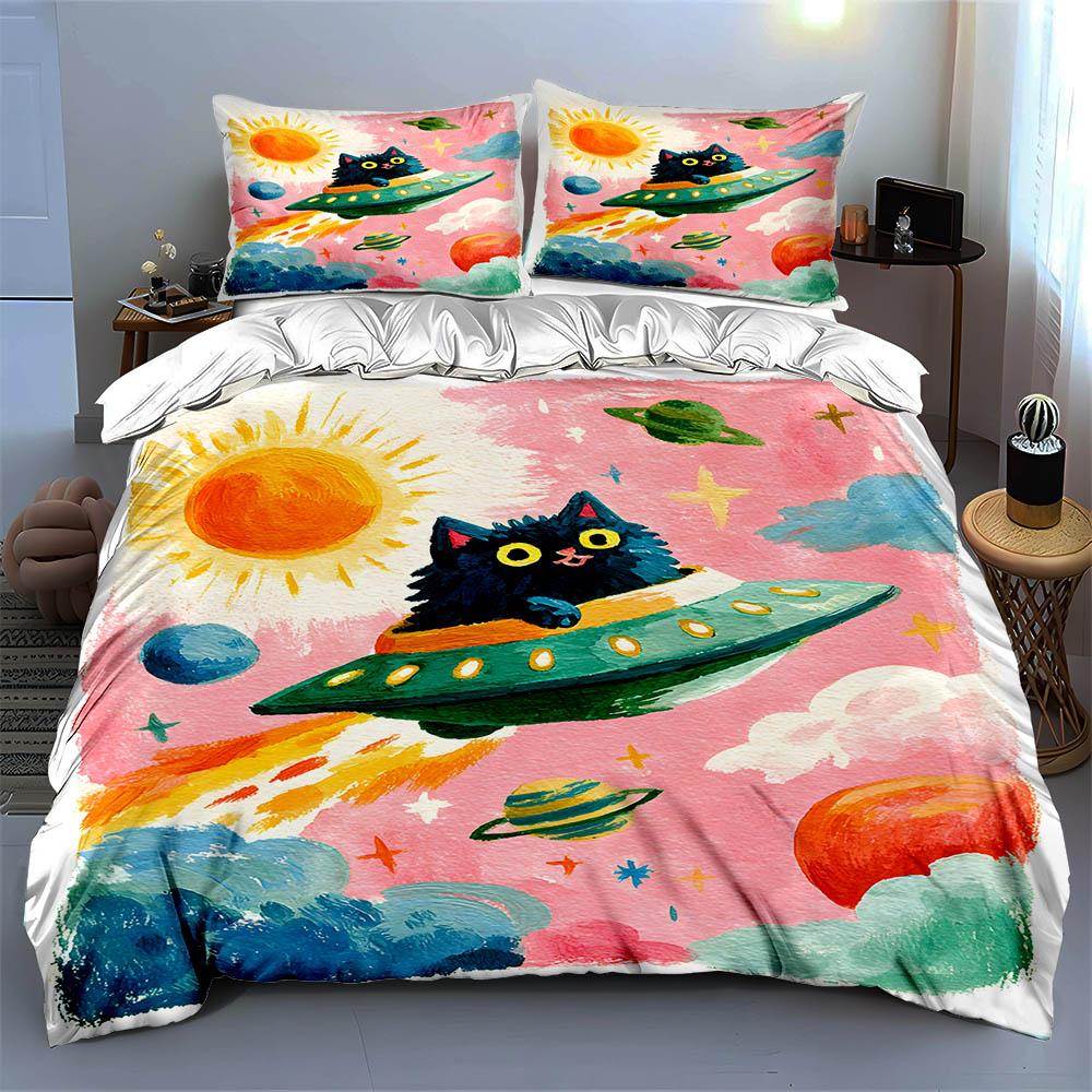 Bright, cosmic, playful. Bedding Duvet cover sets Duvet covers Pillowcases gifts (1 * Duvet Cover 2 * Pillowcases, without duvet insert)