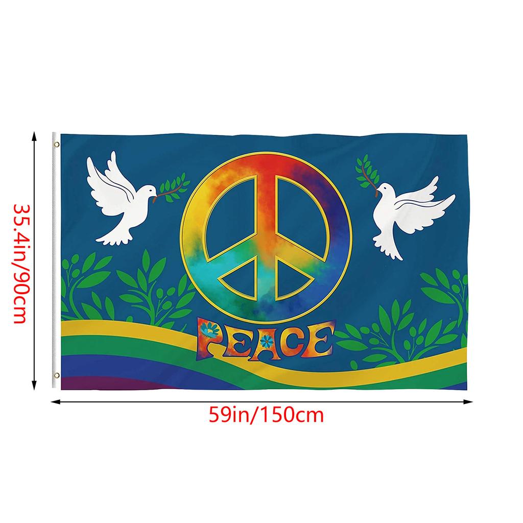 Флаг мира, 3 х 5 футов, флаг мира и любви, земля, полиэстер с латунной наружной отделкой