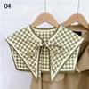 Front Tie Fake Collar For Women Vintage Print Detachable Collars Houndstooth Letter Fake Collar Shawl Wrap Scarf Neckwear Cape
