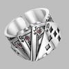 Retro Unisex Ring Playing Card Adjustable Poker Engraved Open Ring Jewelry for Party