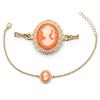[R3901] - Gold Plated Bracelet 'Camee' Orange Gold - 15x12 Mm