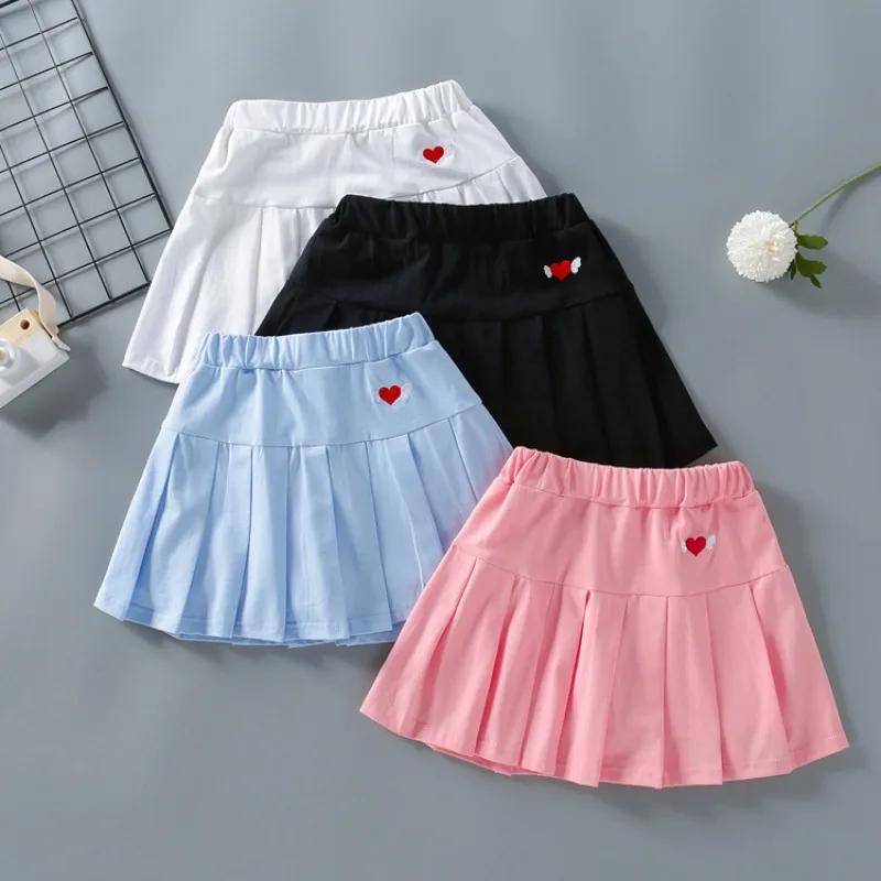 Летняя юбка для девочек, тонкая спортивная повседневная плиссированная юбка для детей, школьная, теннисная, волейбольная, танцевальная, короткая юбка для подростков 4-12 лет