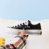Women's Shoes New Versatile Breathable Black and Round Flat Canvas Shoes for Students Light White Shoes Women