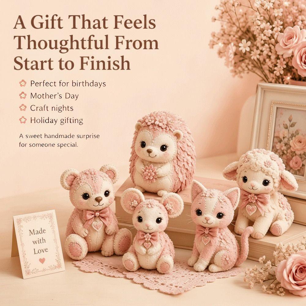 Creative Design Animal Patchwork Set Floral Fabrics Animal Toy Craft Home Decoration