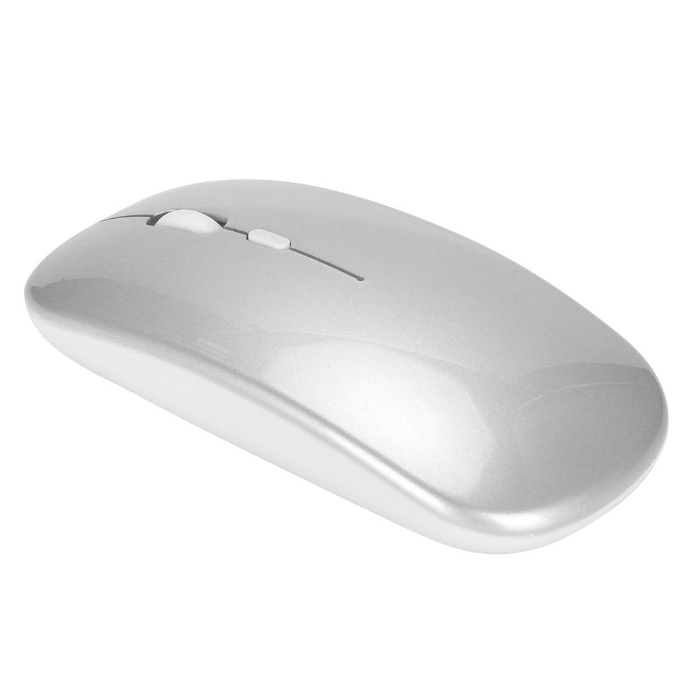 HXSJ M80 2.4G Эргономичная беспроводная перезаряжаемая бесшумная мышь с USB-приемником (Серебряный)