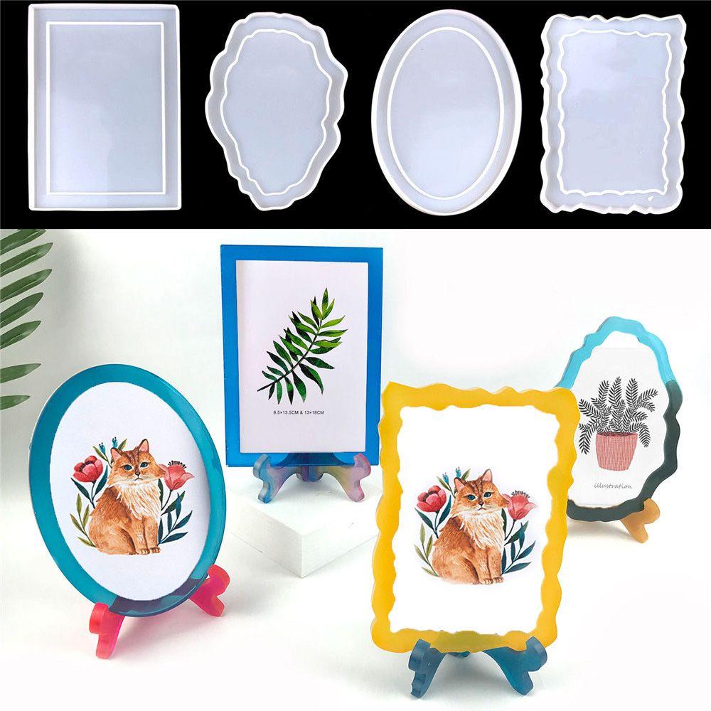 Кристалл эпоксидная смола квадратная круглая рамка для подвески форма фоторамка силиконовая форма смола форма