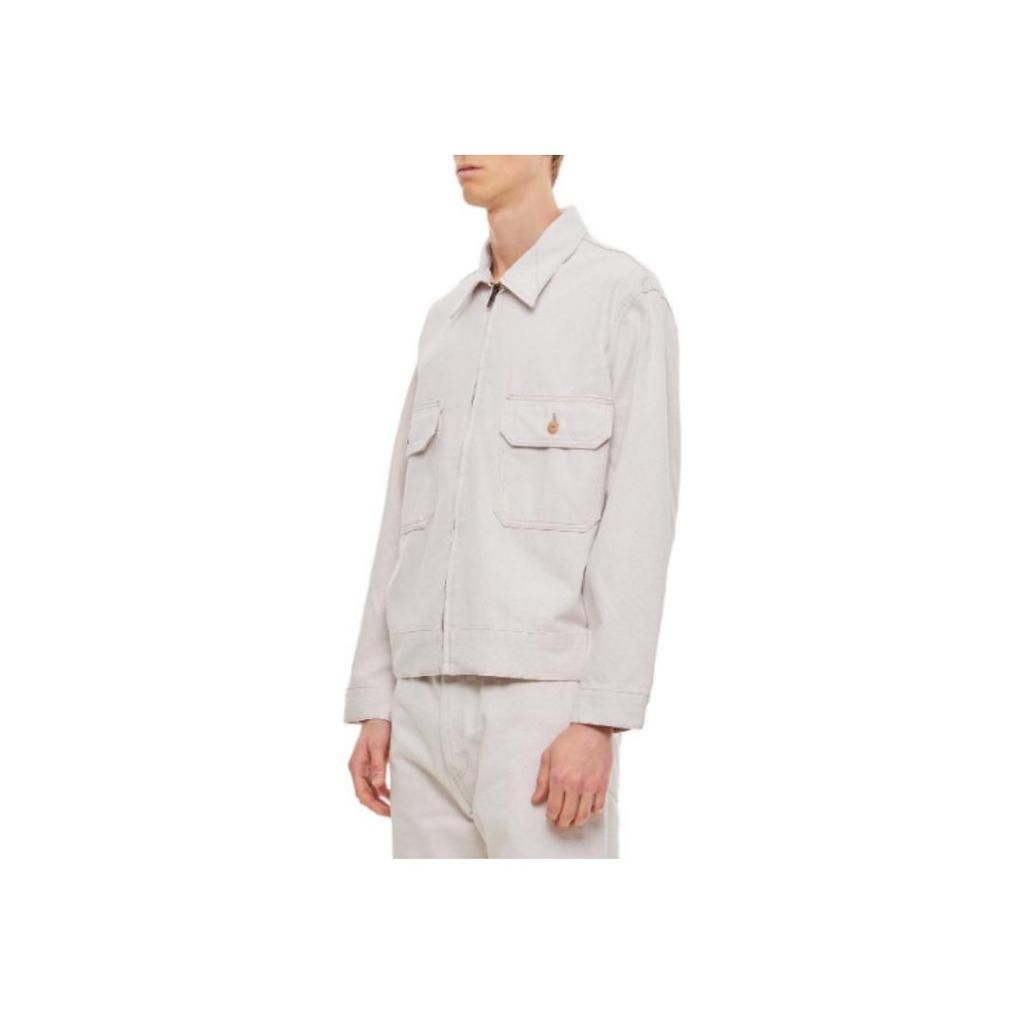 Levis Lmc Серия Высокого Класса Однотонное Поло Карман Молния Длинный Рукав Свободная Куртка Мужские куртки Белый A2195-0001