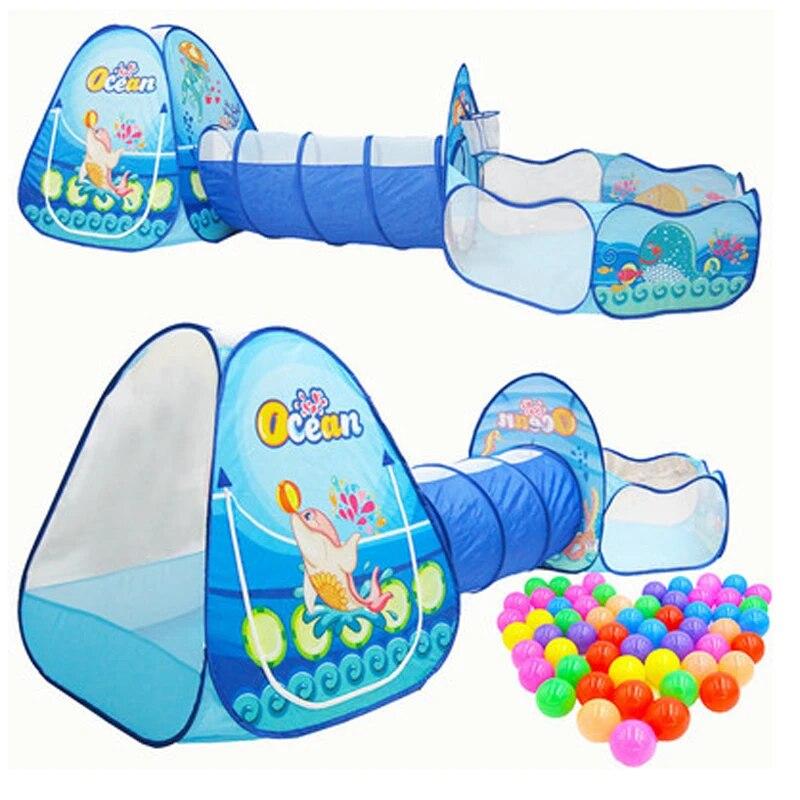 3 In 1 Baby Tent Playpen with Tunnel Children Ball Pool Large Portable Kids Tent Ball Pit Crawling Tunnel Kid Playground House