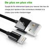 Cable for iPhone - Unspecified - Set of 3 - 1M - Black Nylon - Compatible with Multiple Models