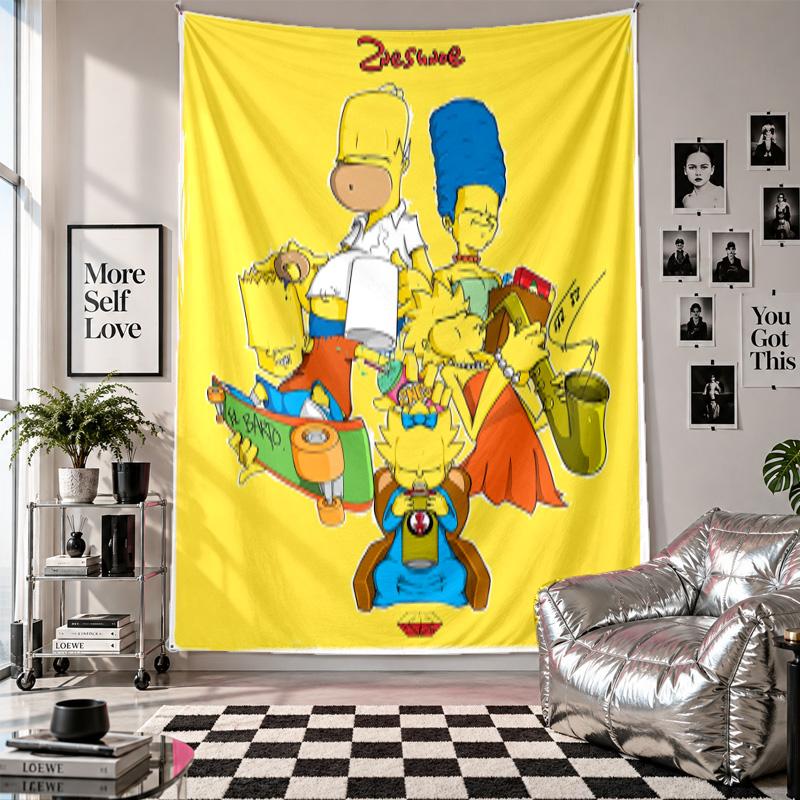 Wall TapestryThe Simpsons Art Hanging Cloth Decorative Background Cover for Room Decoration