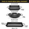 Leeseph Grill Basket,  Non-stick Vegetable Grilling Basket Cooking Basket, BBQ Grill Accessories for Cooking Fishes, Kebabs
