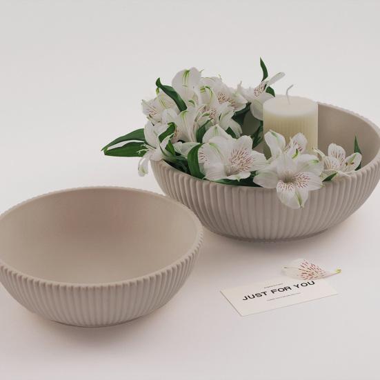 Storage Bowl Silicone Mold Handmade Gypsum Epoxy Resin Casting Mold Fruit Serving