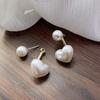 1 пара пирсинга, белые темпераментные женские серьги с искусственным жемчугом в форме сердца, изящные серьги, ювелирные аксессуары