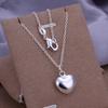 Silver Necklace 925 Sterling Silver Heart -Shape Small Pendant Necklaces For Women Valentine 'S Day Gift