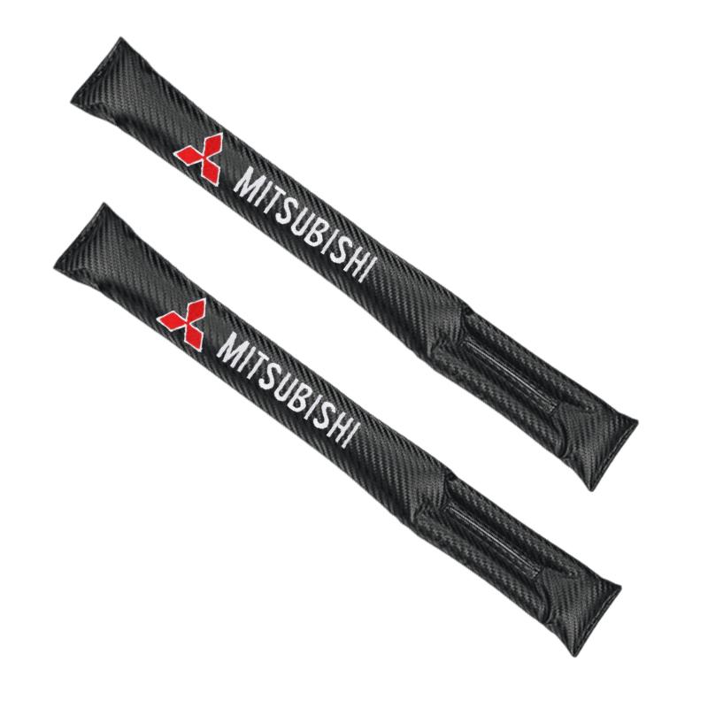 2/1Pc Carbon Fiber Car Seat Gap Filler Soft Pad Interior Accessories For Mitsubishi Outlander Lancer EX ASX L200 RALLIART Pajero