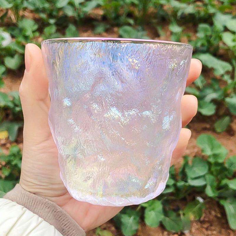 2 шт. Цветные чашки для молока 300 мл/400 мл Чашка Glacier Простая бытовая Роскошная Цветная с рисунком дерева Стеклянная посуда для напитков Оптовая продажа Чашка для воды