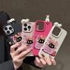 3D Phone Case for iPhone 11 13 17 Pro Max 17 Air Case iPhone 13 15 16 Pro Max 12 14 Pro Max 14 15 Plus Cute 3D Kitten Cartoon Leather