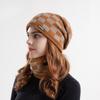 Winter Hat Scarf Set Fleece-lined Warm Earflaps Slipover Woolen Cap Women's Knitted Hat