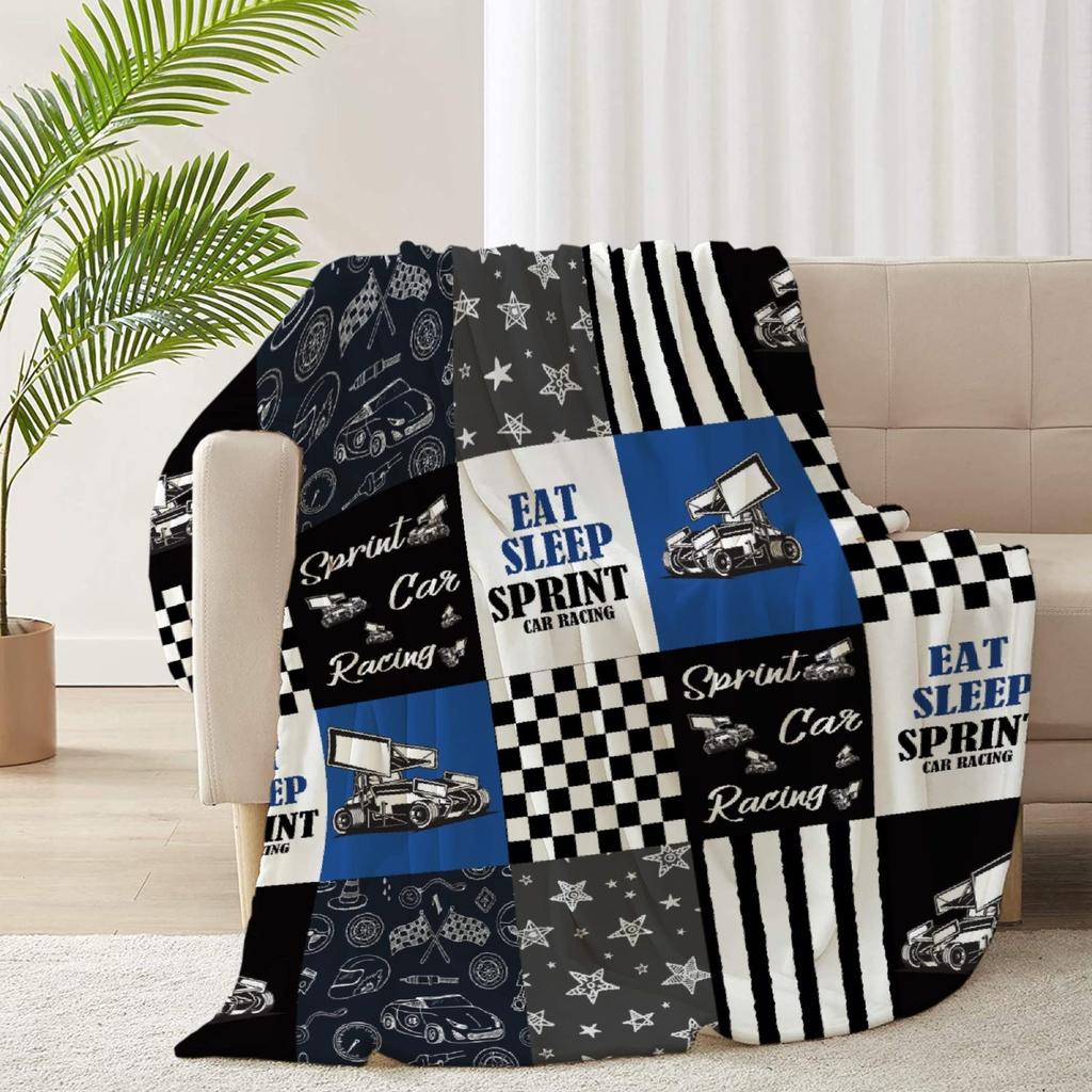 Cool Boy Racing Blanket For Men Flannel Blanket