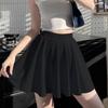 Ice Silk Skirts with Safty Pants Straight A-line Mini Skirt Simple Pleated Skirts Women  Female