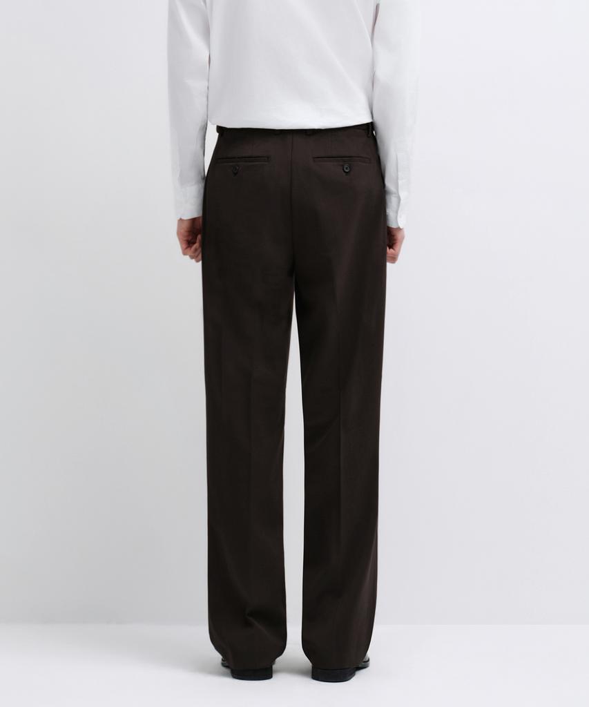 MUSINSA STANDARD Wide Hidden Banding Slacks [Dark Brown]