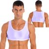 Mens Sleeveless Y Back Muscle Half Crop Tank Top Tee T-Shirts Fitness Gym Sports Bra Vest