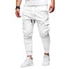 Men Thick Cargo Pants Drawstring Waist Warm Jogger Pants Autumn Winter