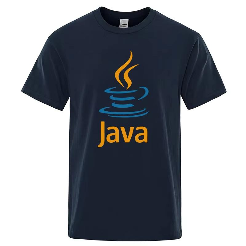 Летняя унисекс футболка Высокое качество 100% хлопок Забавный дизайн JAVA Печать Повседневная Крутая футболка с круглым вырезом Унисекс Топ для унисекса Хип-хоп футболка